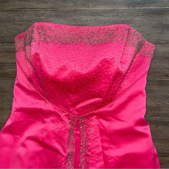 Vintage Morgan & Co Babydoll Strapless Prom Gown Women’s 8/10 Hot Pink Y2K - Picture 2 of 14